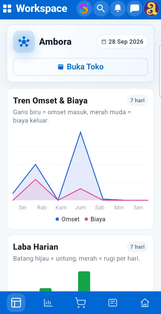 Workspace di app Android Sendow