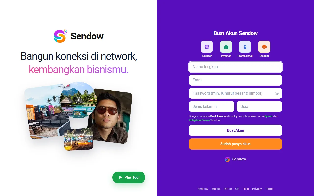 Formulir Buat Akun Sendow
