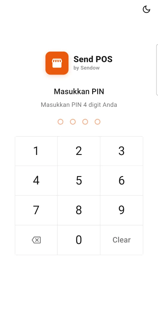 Layar Masukkan PIN di app Send POS